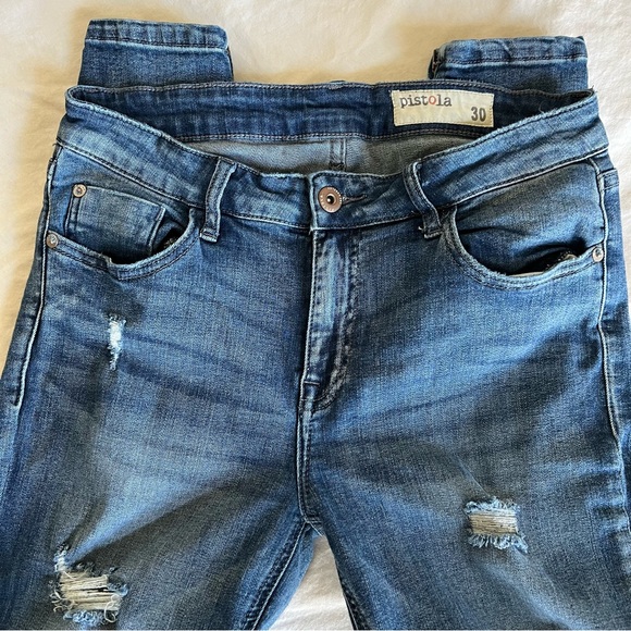 Pistola distressed jeans zipper hems 30 x 26” ankle - Picture 5 of 9